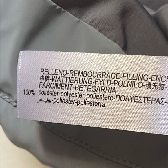 Zara Anorak Gray Puffer Water Repellent Cropped Size XS - Picture 9 of 9
